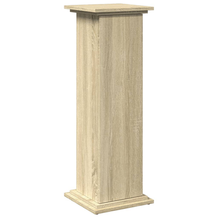 piedestal med opbevaring 31x30x90 cm konstrueret træ sonoma-eg