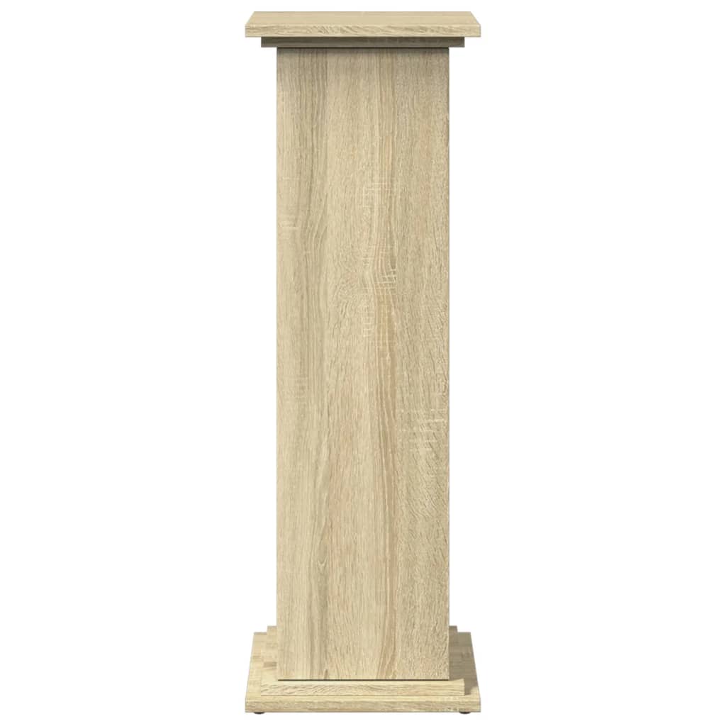 piedestal med opbevaring 31x30x90 cm konstrueret træ sonoma-eg