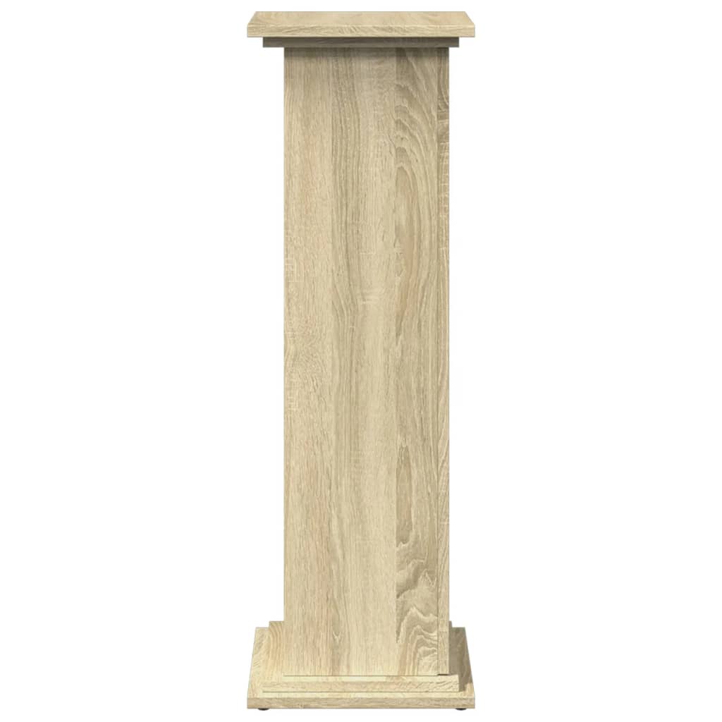 piedestal med opbevaring 31x30x90 cm konstrueret træ sonoma-eg