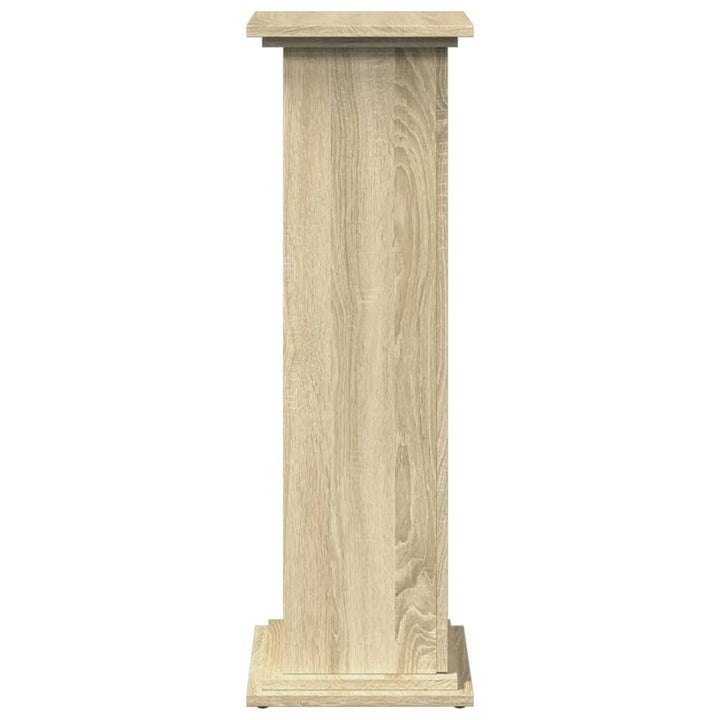 piedestal med opbevaring 31x30x90 cm konstrueret træ sonoma-eg