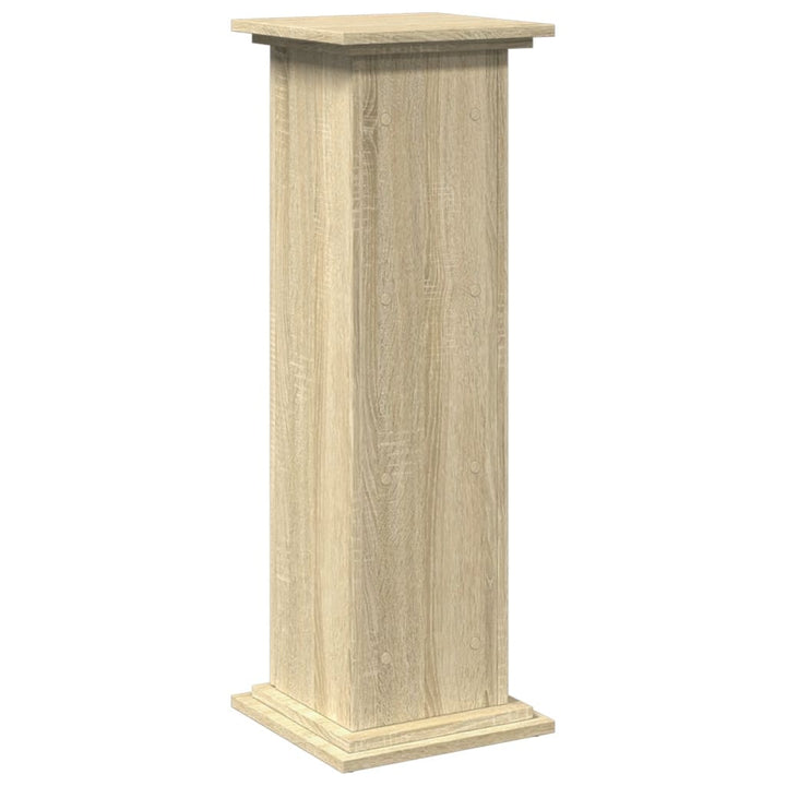 piedestal med opbevaring 31x30x90 cm konstrueret træ sonoma-eg