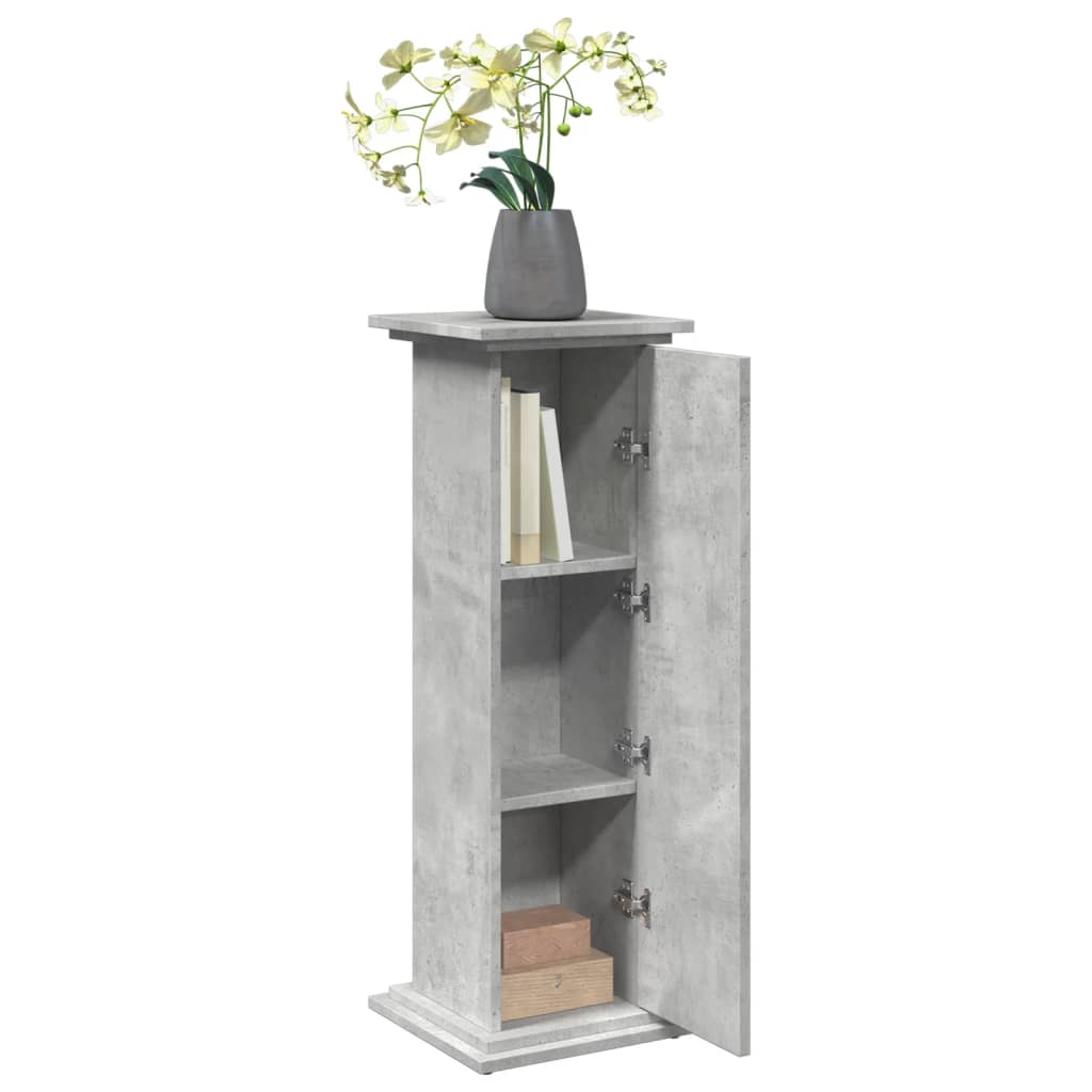 piedestal med opbevaring 31x30x90 cm konstrueret træ betongrå