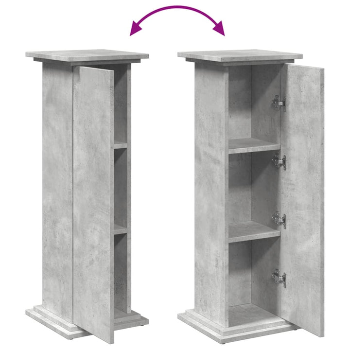piedestal med opbevaring 31x30x90 cm konstrueret træ betongrå