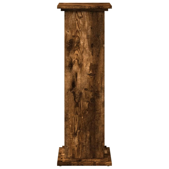 piedestal med opbevaring 31x30x90 cm konstrueret træ røget eg
