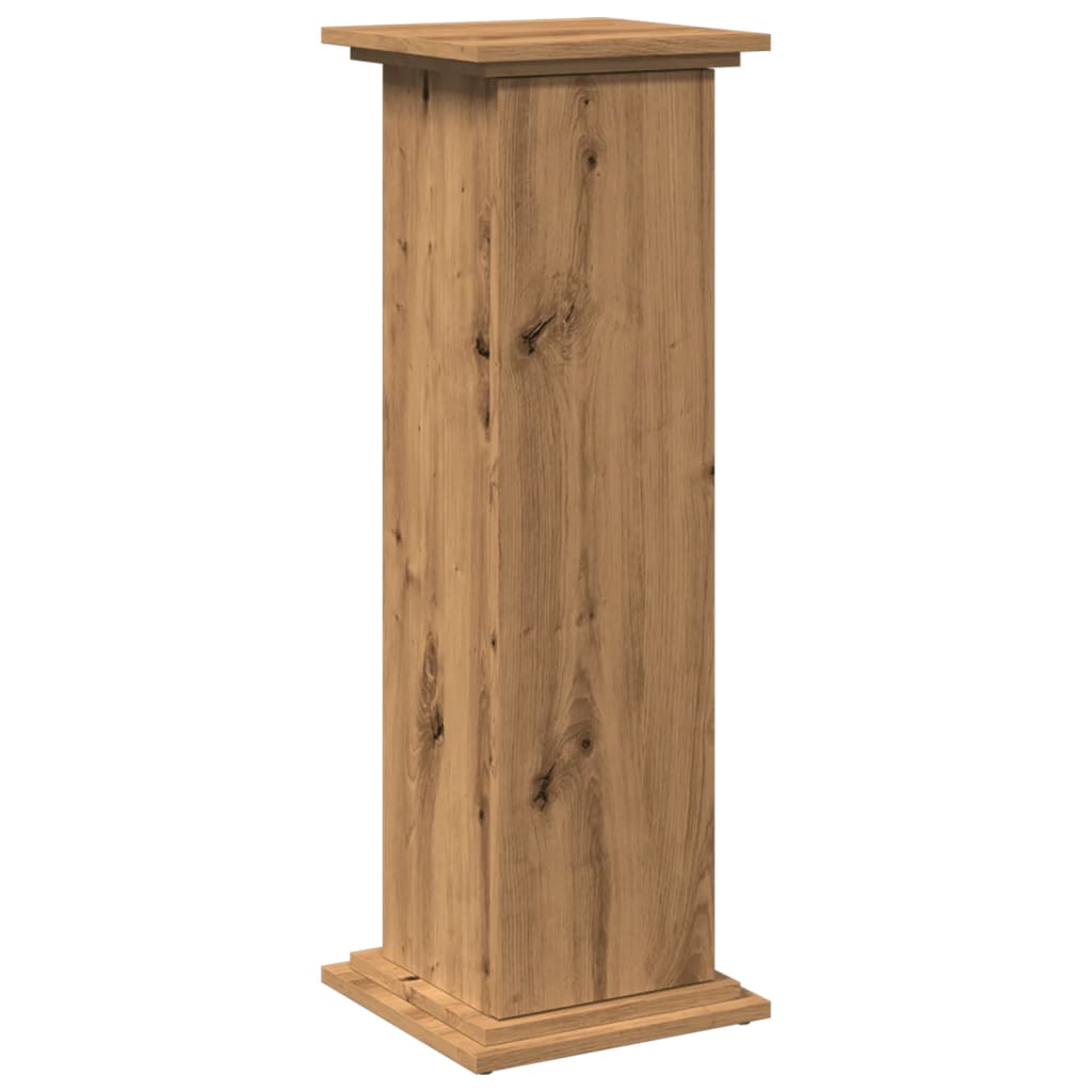 piedestal med opbevaring 31x30x90 cm konstrueret træ kunsteg