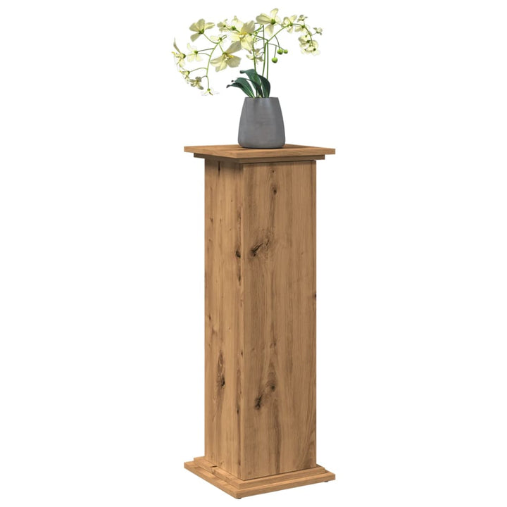 piedestal med opbevaring 31x30x90 cm konstrueret træ kunsteg