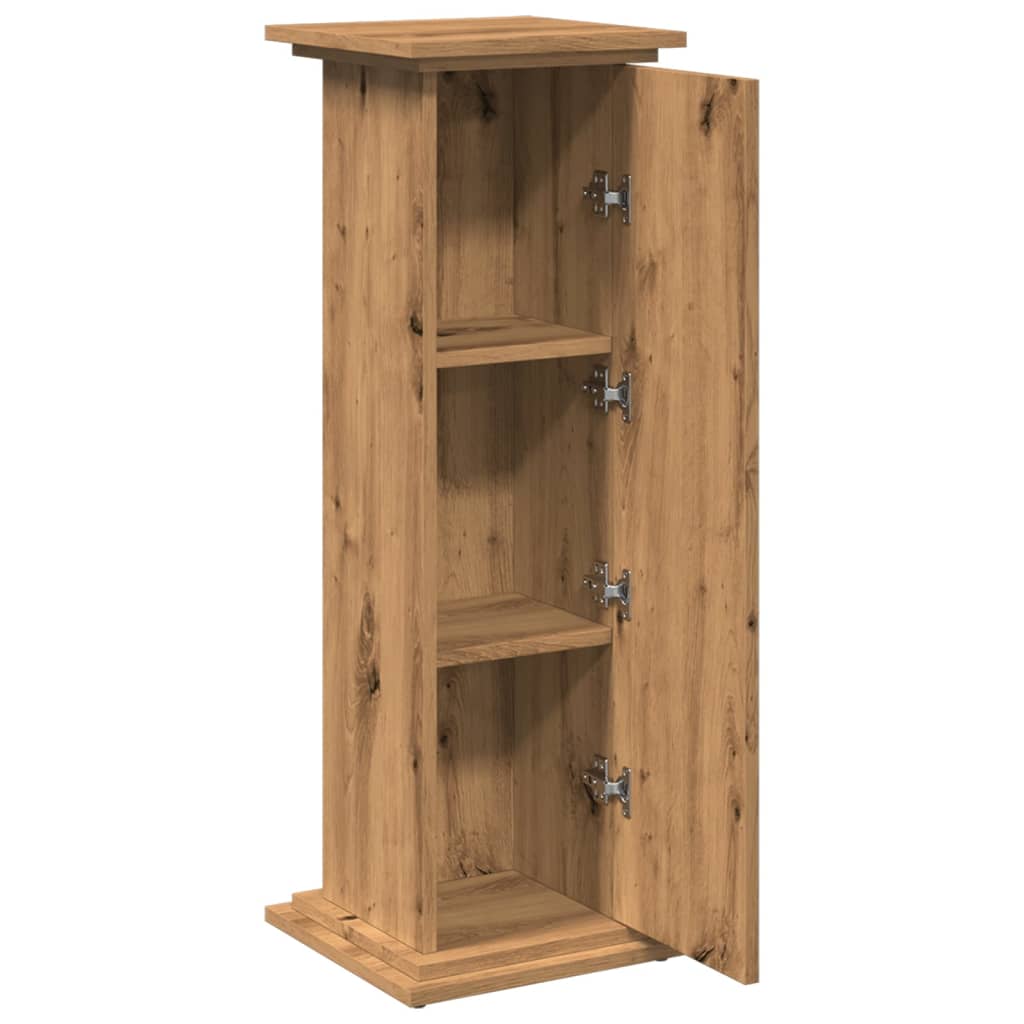 piedestal med opbevaring 31x30x90 cm konstrueret træ kunsteg