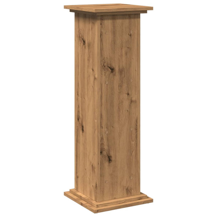 piedestal med opbevaring 31x30x90 cm konstrueret træ kunsteg