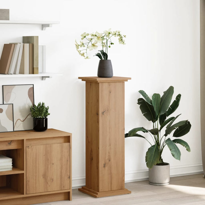 piedestal med opbevaring 31x30x90 cm konstrueret træ kunsteg