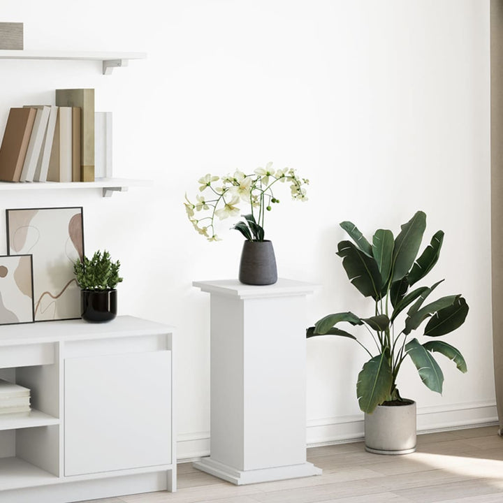 piedestal med opbevaring 31x30x60 cm konstrueret træ hvid