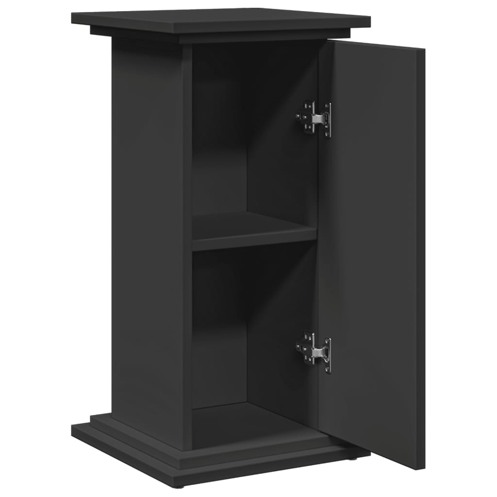 piedestal med opbevaring 31x30x60 cm konstrueret træ sort