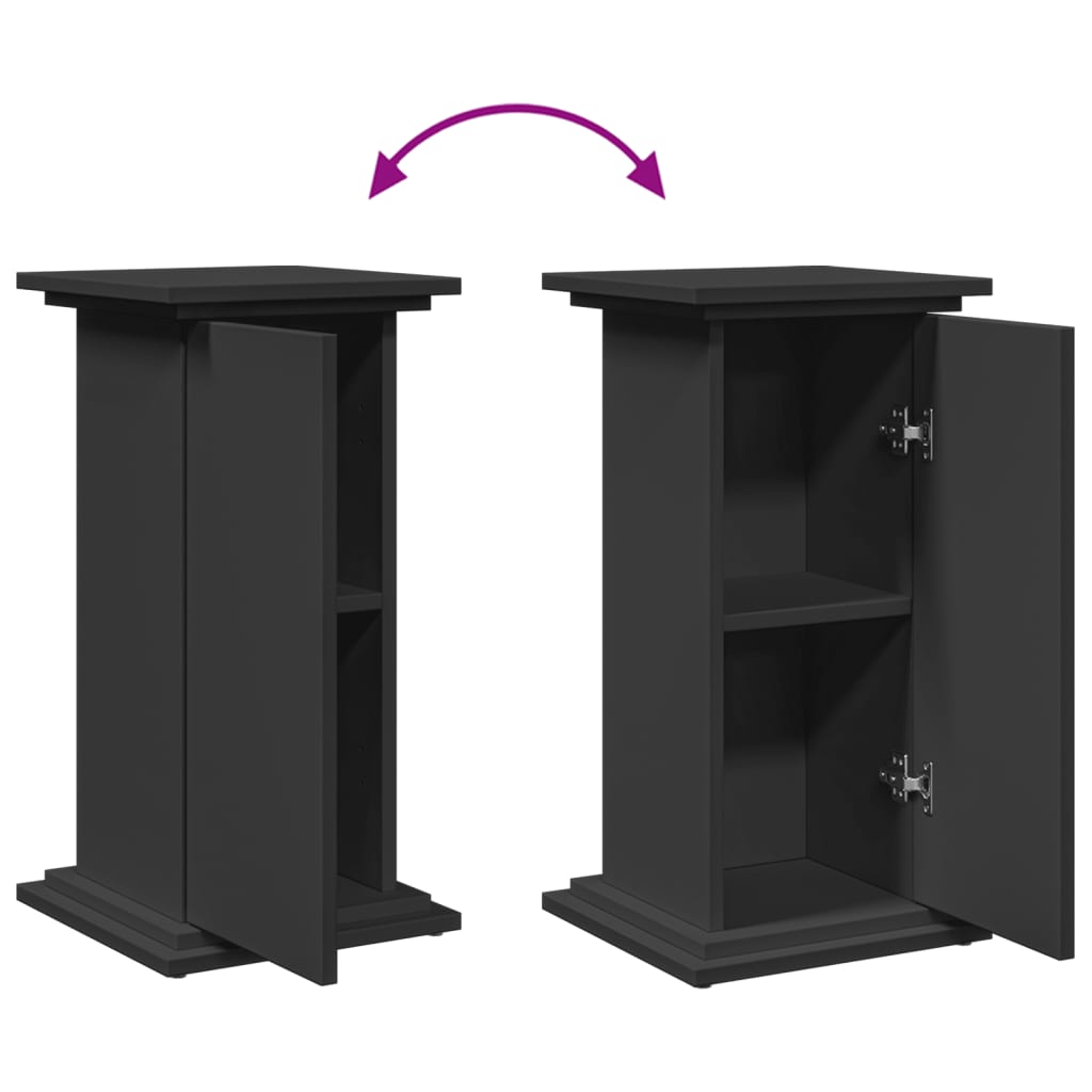 piedestal med opbevaring 31x30x60 cm konstrueret træ sort