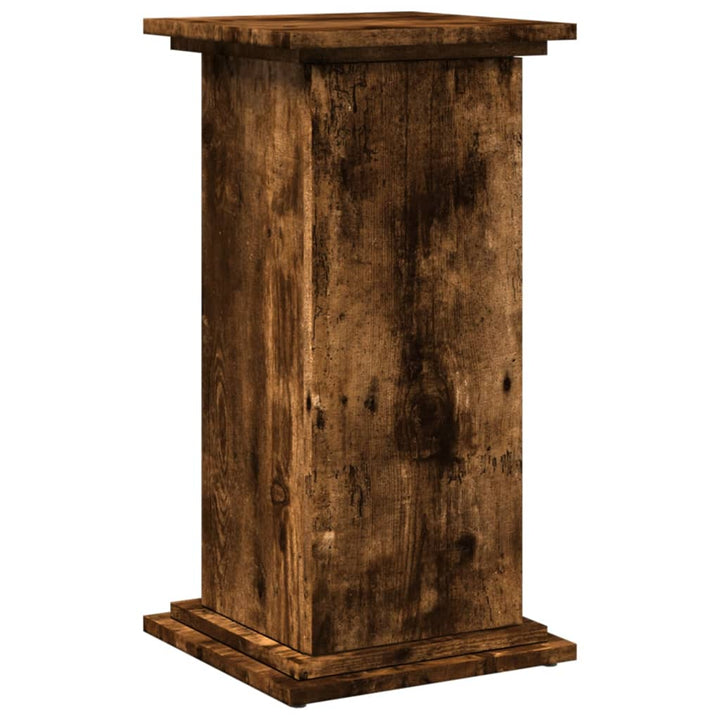 piedestal med opbevaring 31x30x60 cm konstrueret træ røget eg