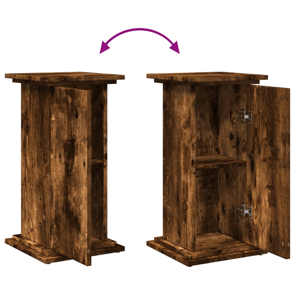 piedestal med opbevaring 31x30x60 cm konstrueret træ røget eg