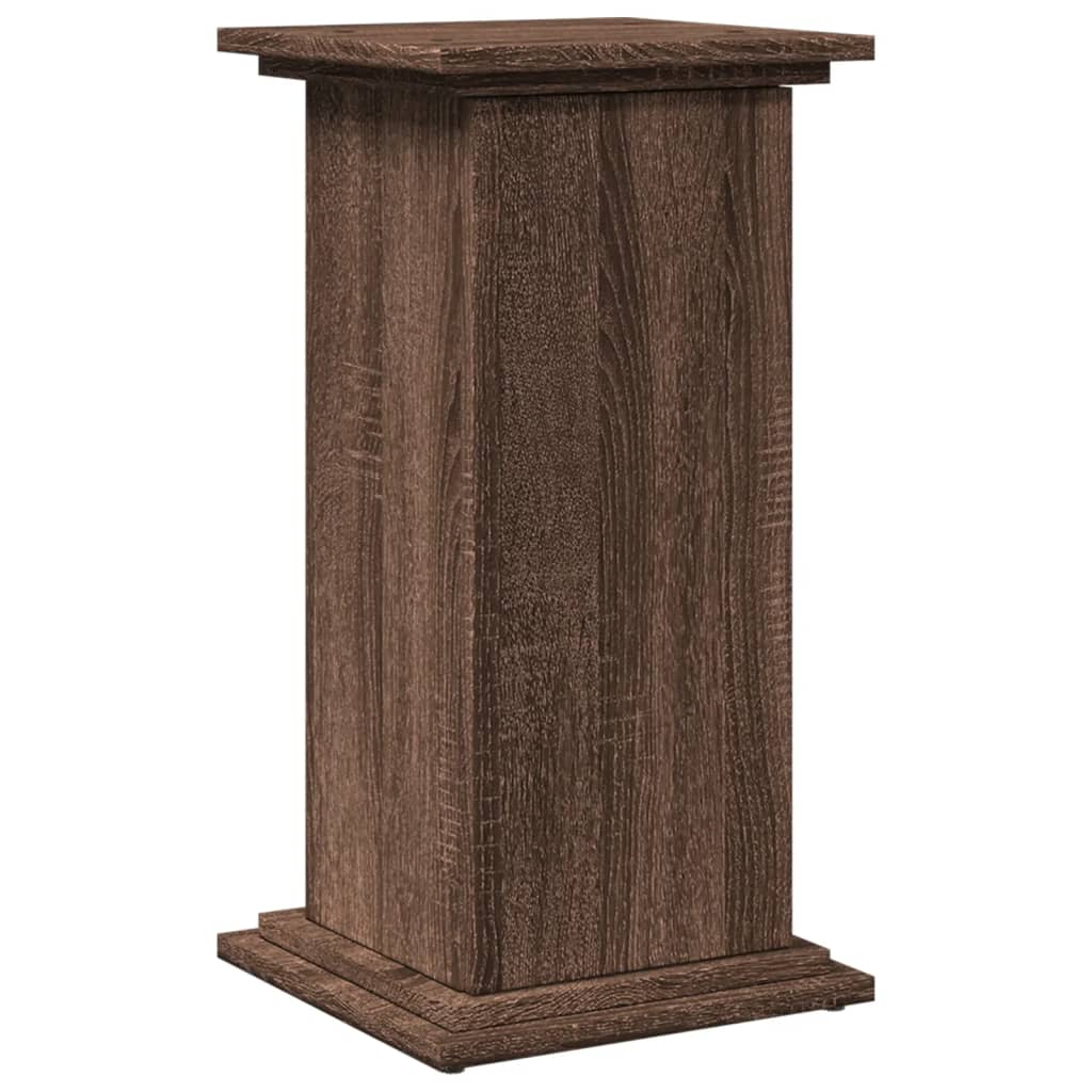 piedestal med opbevaring 31x30x60 cm konstrueret træ brun eg