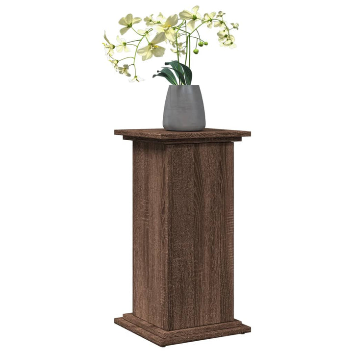 piedestal med opbevaring 31x30x60 cm konstrueret træ brun eg