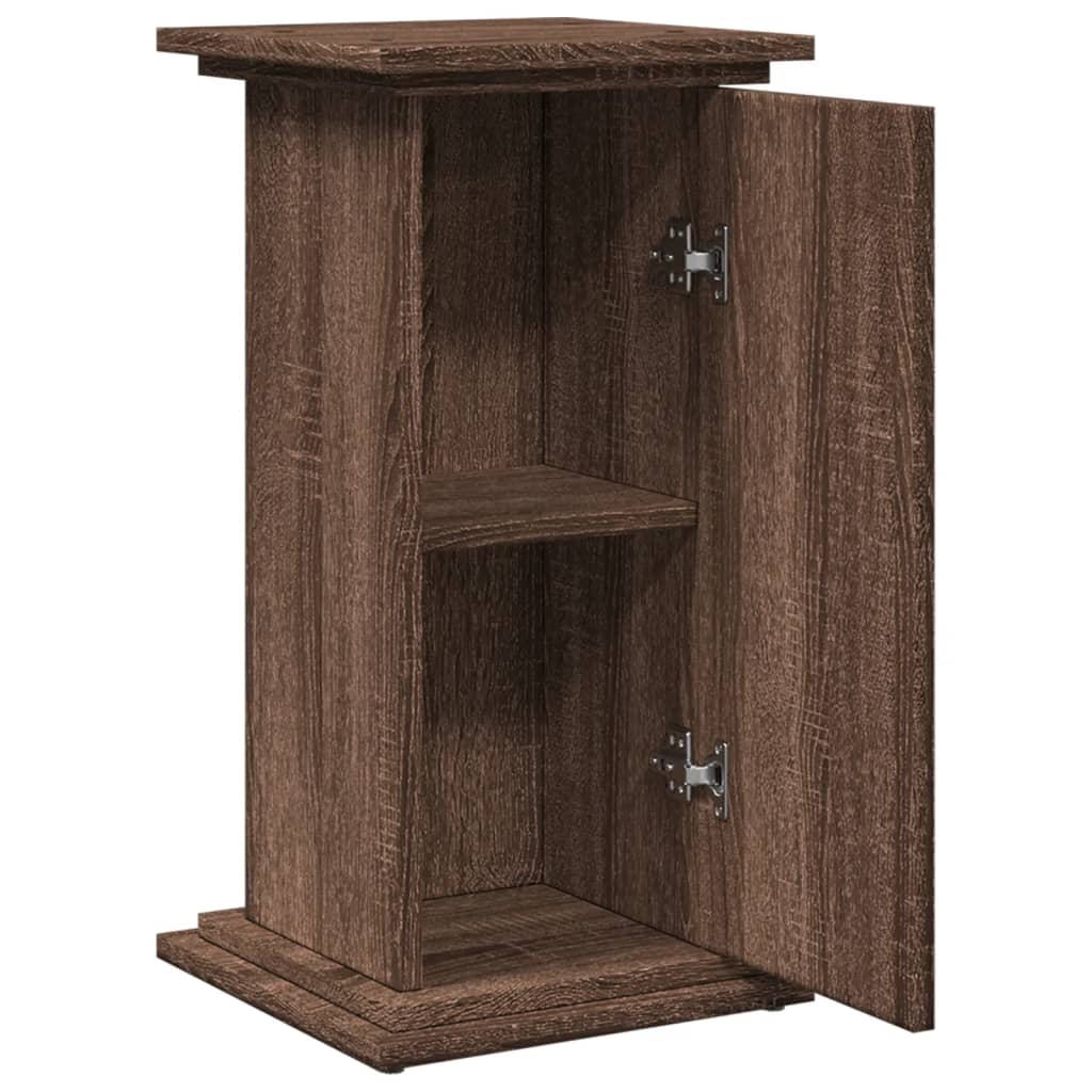 piedestal med opbevaring 31x30x60 cm konstrueret træ brun eg