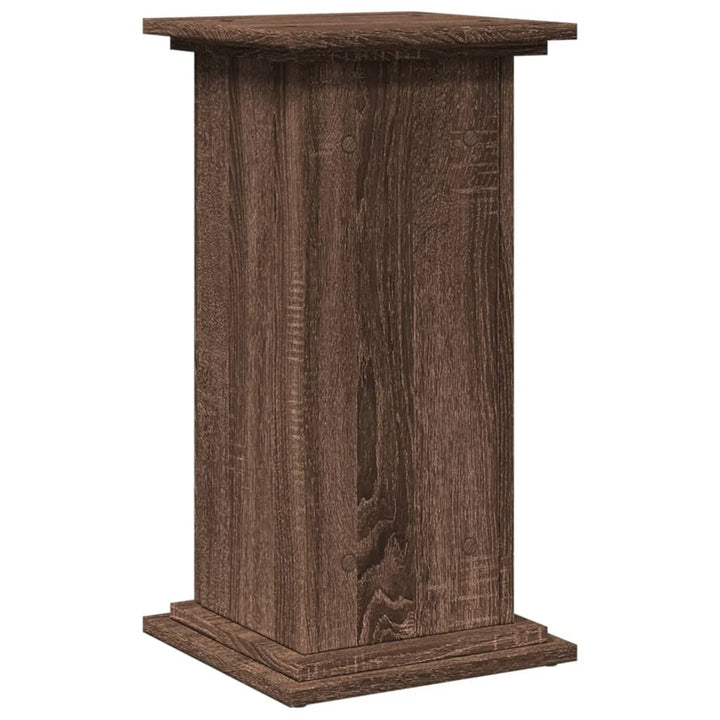 piedestal med opbevaring 31x30x60 cm konstrueret træ brun eg