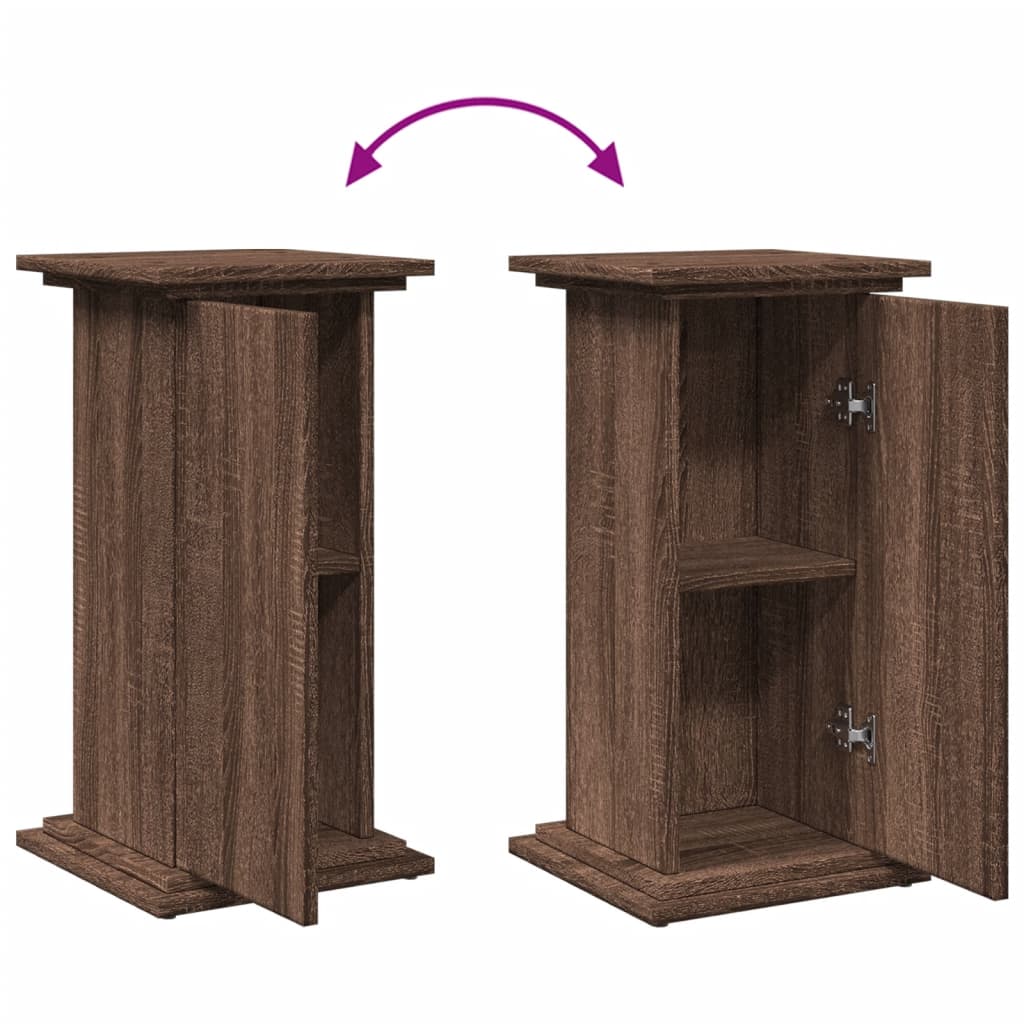 piedestal med opbevaring 31x30x60 cm konstrueret træ brun eg