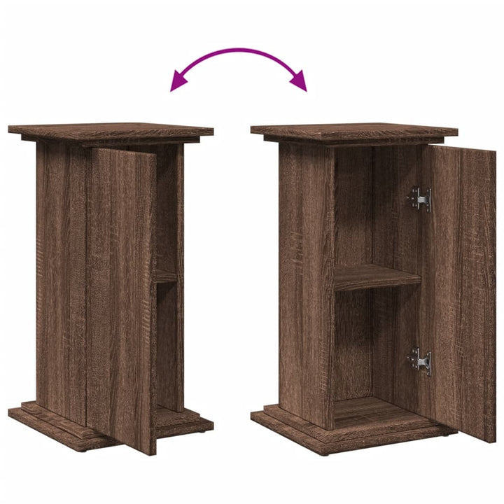 piedestal med opbevaring 31x30x60 cm konstrueret træ brun eg