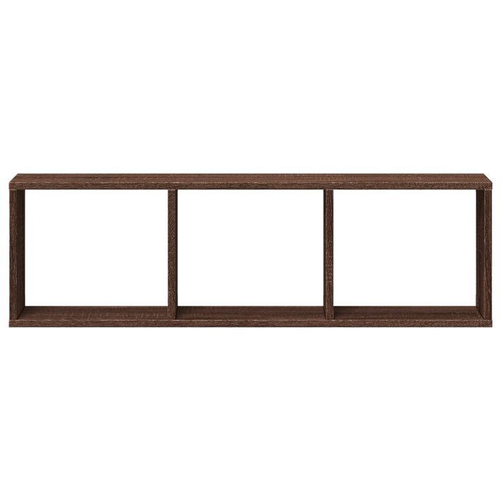 vægskab 100x16x30 cm konstrueret træ brun egetræsfarve