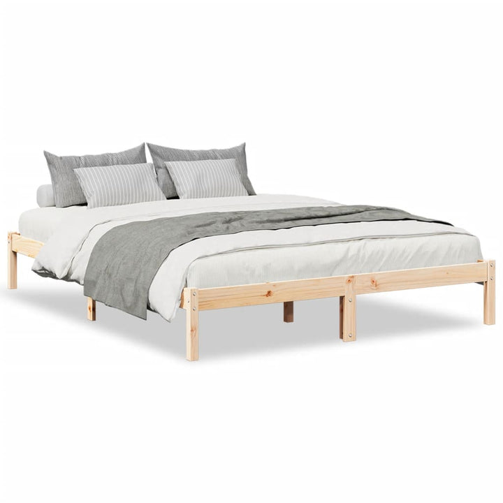 ekstra lang sengeramme uden madras 140x210 cm massivt fyrretræ