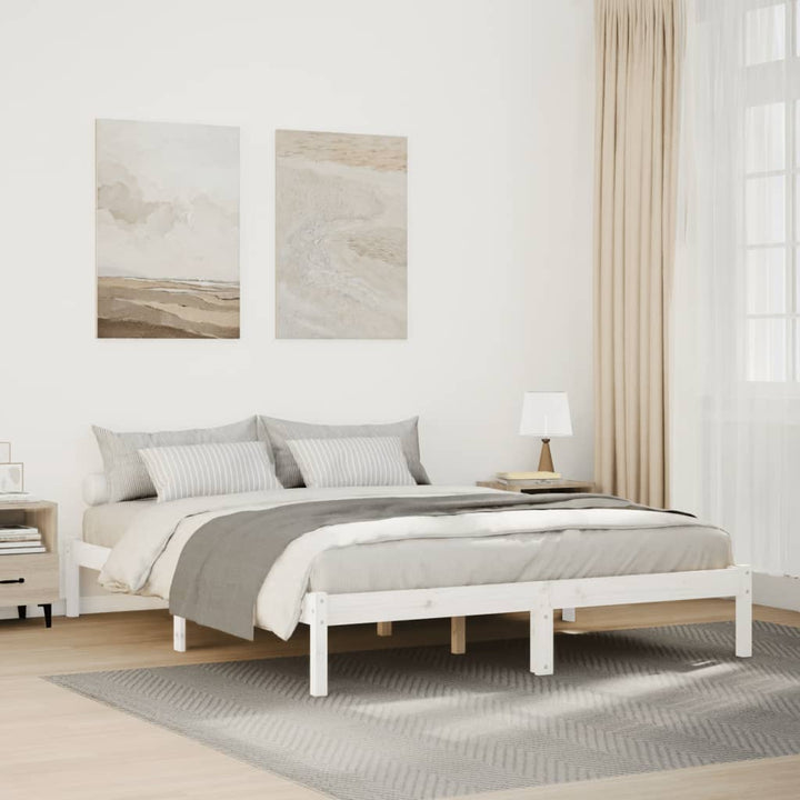 ekstra lang sengeramme uden madras 140x210 cm massivt fyrretræ