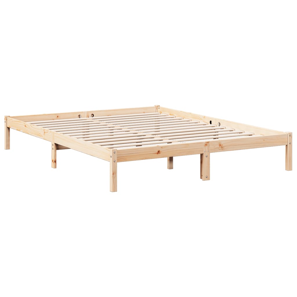 ekstra lang sengeramme uden madras 160x210 cm massivt fyrretræ