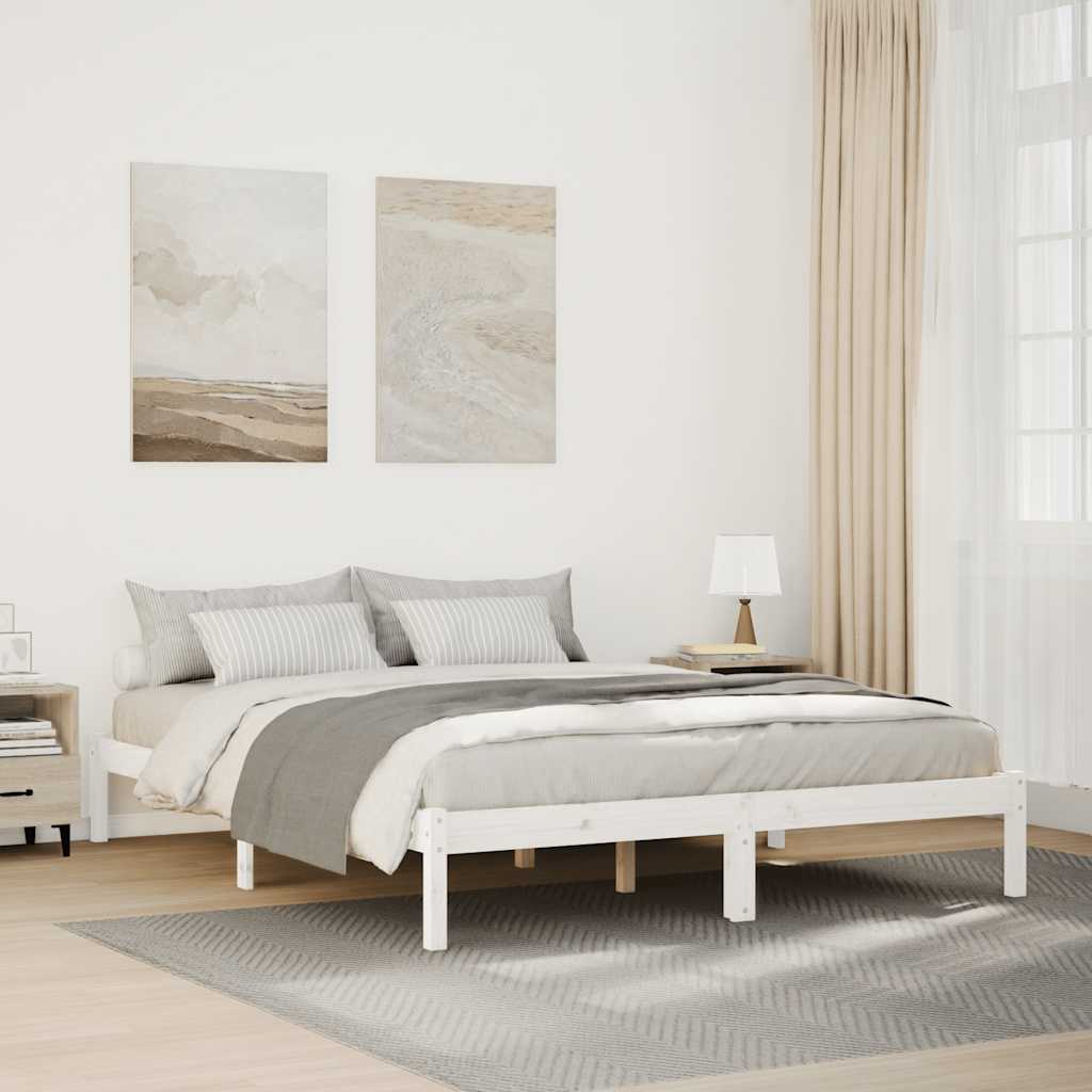 ekstra lang sengeramme uden madras 160x210 cm massivt fyrretræ