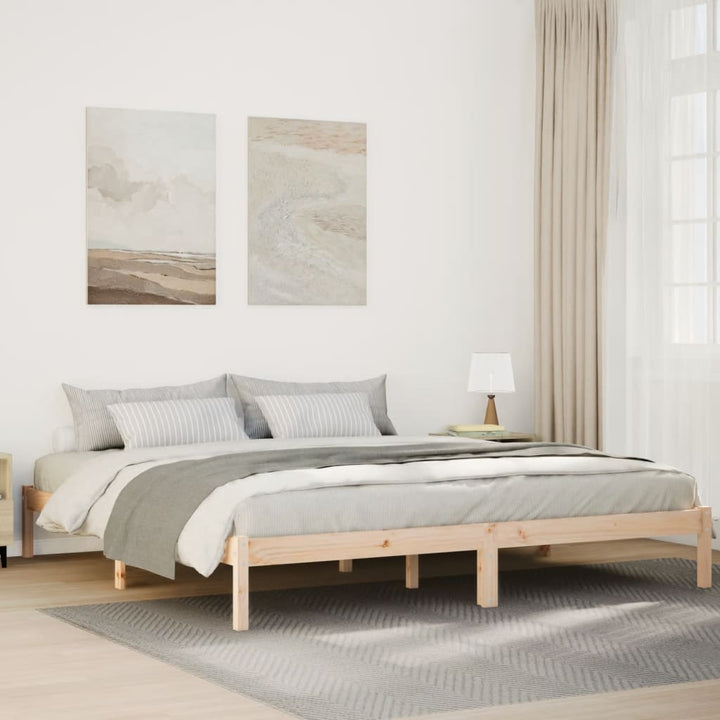 ekstra lang sengeramme uden madras 180x210 cm massivt fyrretræ
