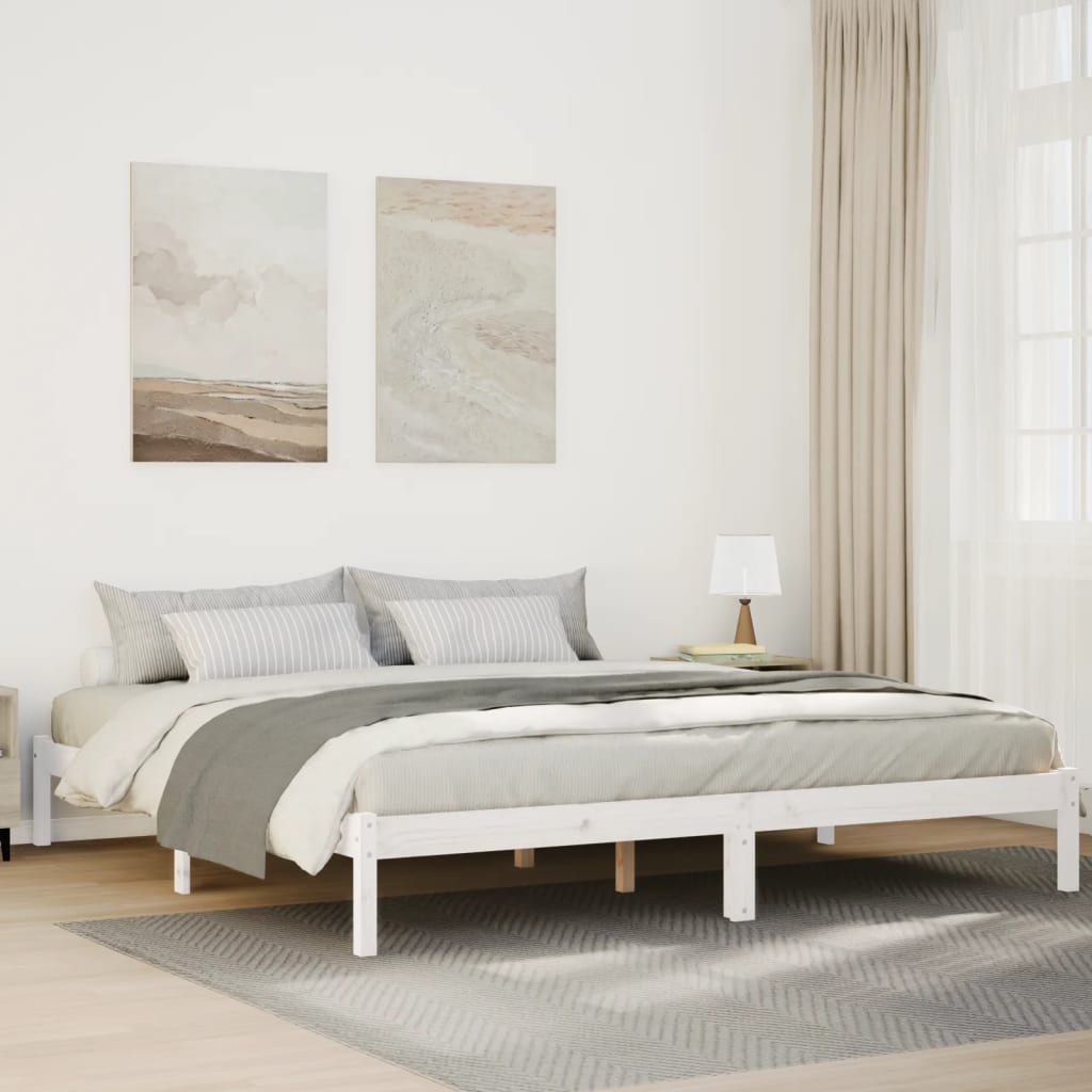 ekstra lang sengeramme uden madras 180x210 cm massivt fyrretræ