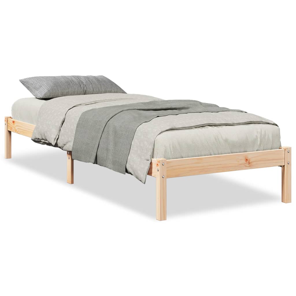 ekstra lang sengeramme uden madras 80x220 cm massivt fyrretræ