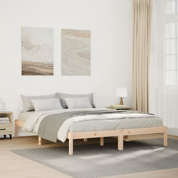 ekstra lang sengeramme uden madras 160x220 cm massivt fyrretræ