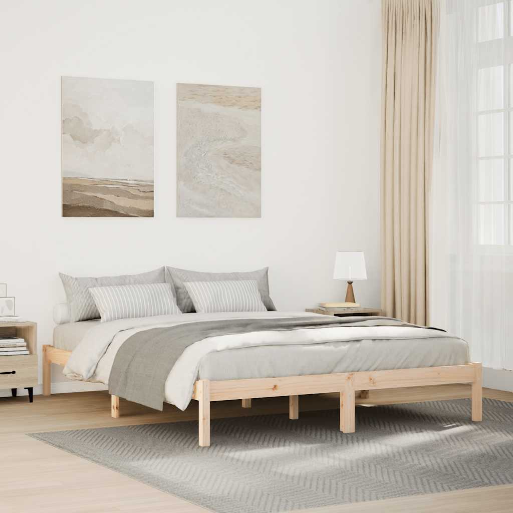 ekstra lang sengeramme uden madras 160x220 cm massivt fyrretræ