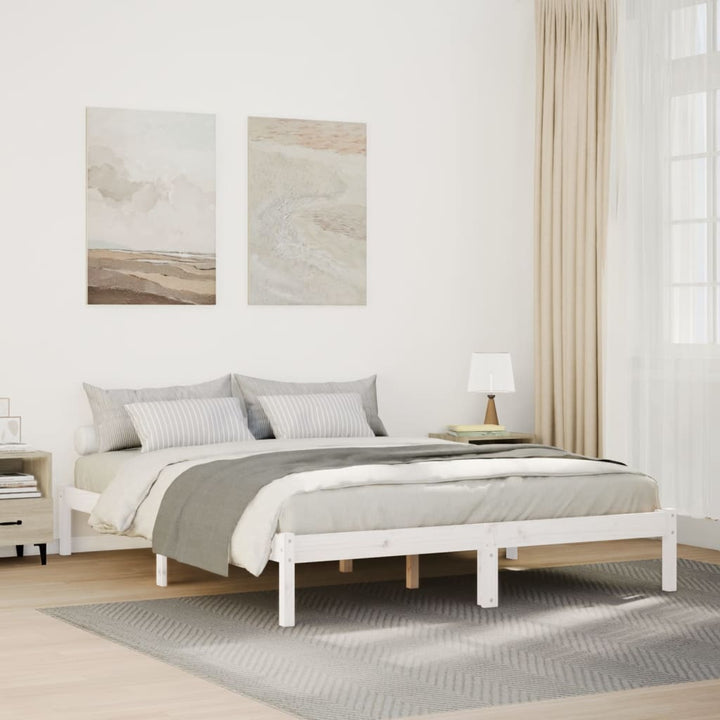 ekstra lang sengeramme uden madras 160x220 cm massivt fyrretræ