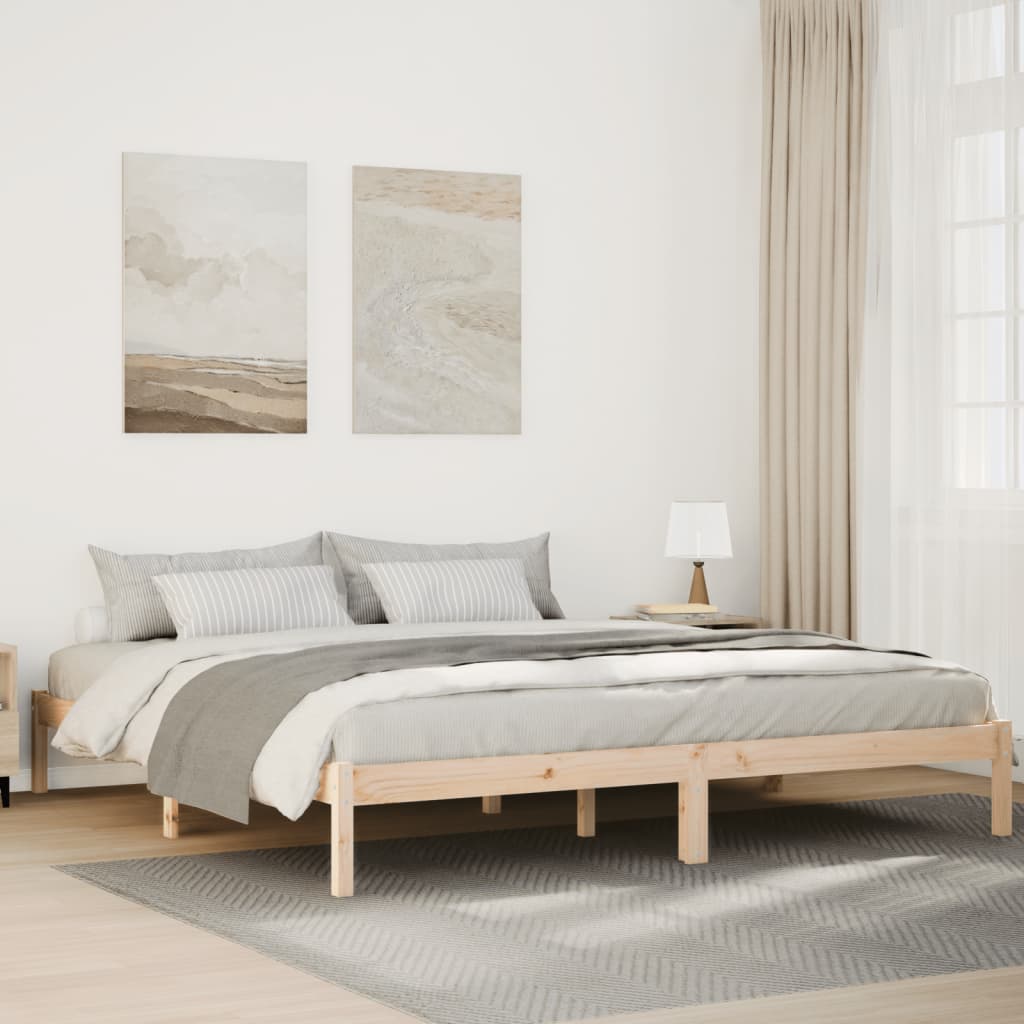 ekstra lang sengeramme uden madras 180x220 cm massivt fyrretræ