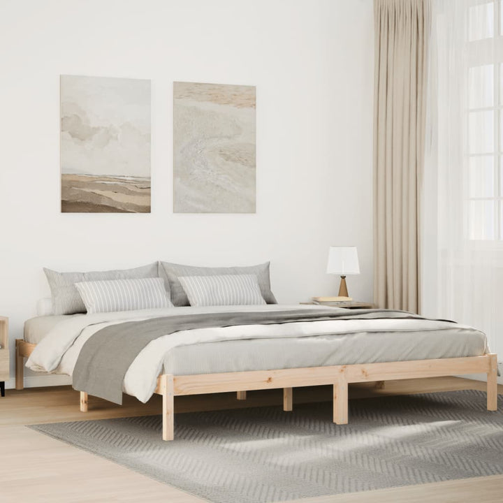 ekstra lang sengeramme uden madras 180x220 cm massivt fyrretræ