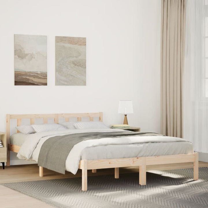ekstra lang sengeramme uden madras 160x210 cm massivt fyrretræ