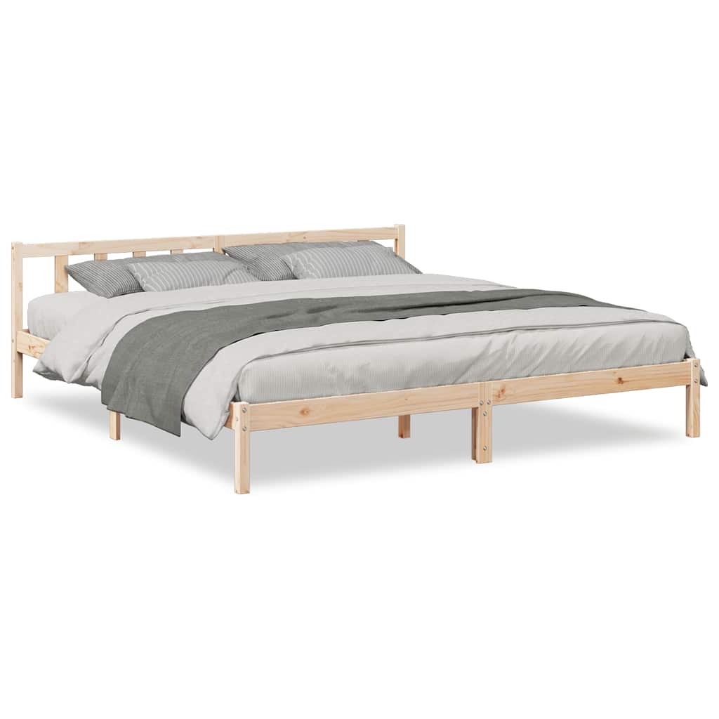 ekstra lang sengeramme uden madras 200x210 cm massivt fyrretræ
