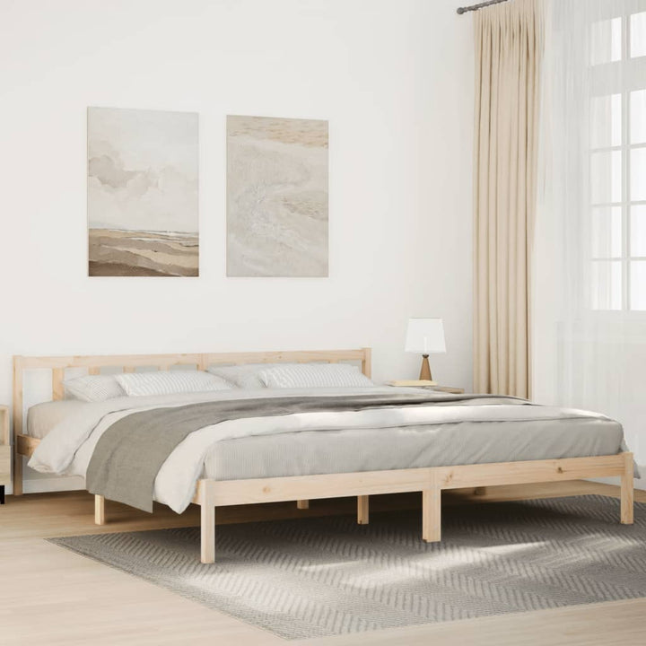 ekstra lang sengeramme uden madras 200x210 cm massivt fyrretræ