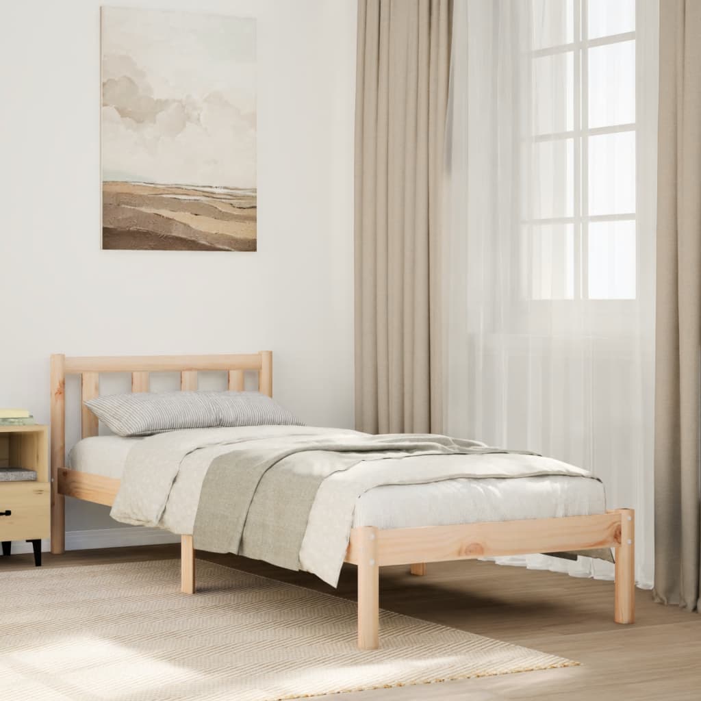 ekstra lang sengeramme uden madras 100x220 cm massivt fyrretræ