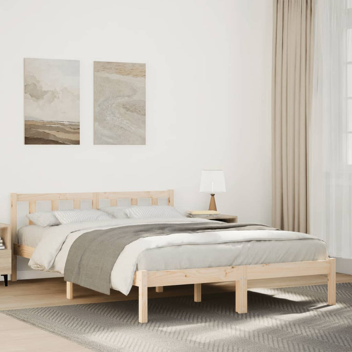 ekstra lang sengeramme uden madras 140x220 cm massivt fyrretræ