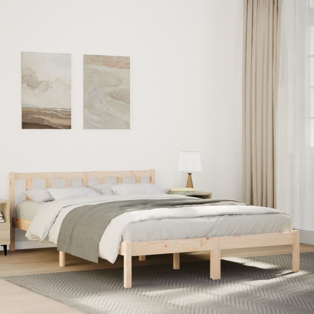ekstra lang sengeramme uden madras 160x220 cm massivt fyrretræ