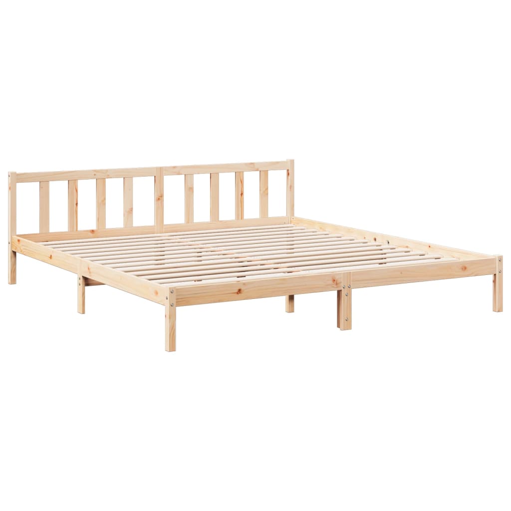ekstra lang sengeramme uden madras 200x220 cm massivt fyrretræ
