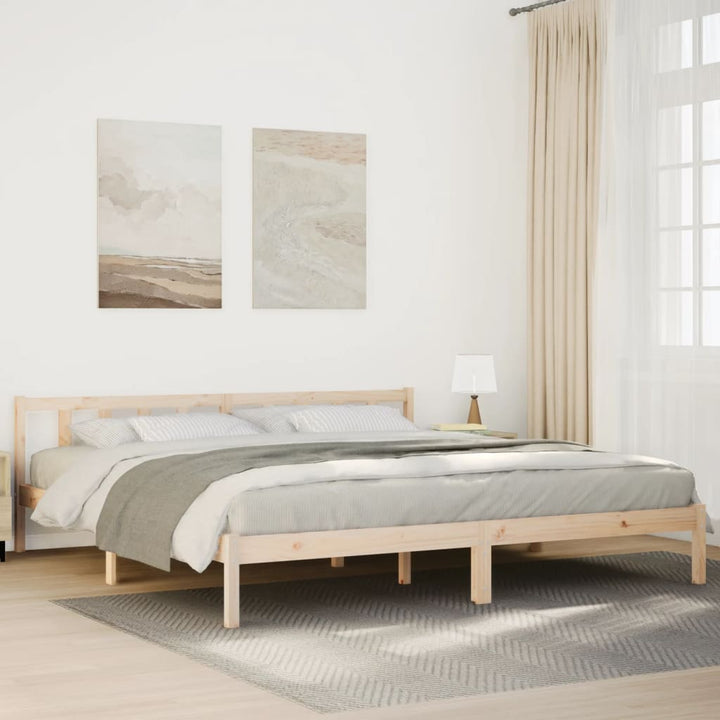 ekstra lang sengeramme uden madras 200x220 cm massivt fyrretræ