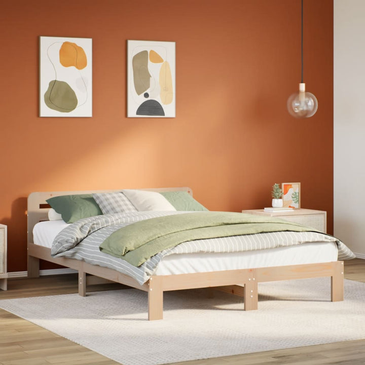 sengeramme uden madras 120x200 cm massivt fyrretræ