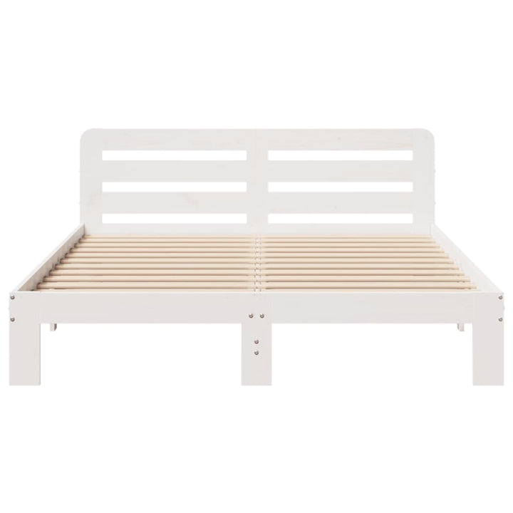 sengeramme uden madras 140x200 cm massivt fyrretræ hvid