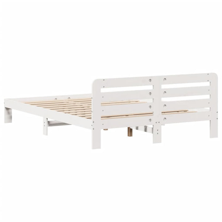 sengeramme uden madras 140x200 cm massivt fyrretræ hvid