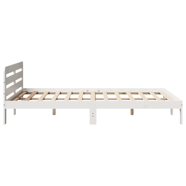 sengeramme uden madras 150x200 cm massivt fyrretræ hvid