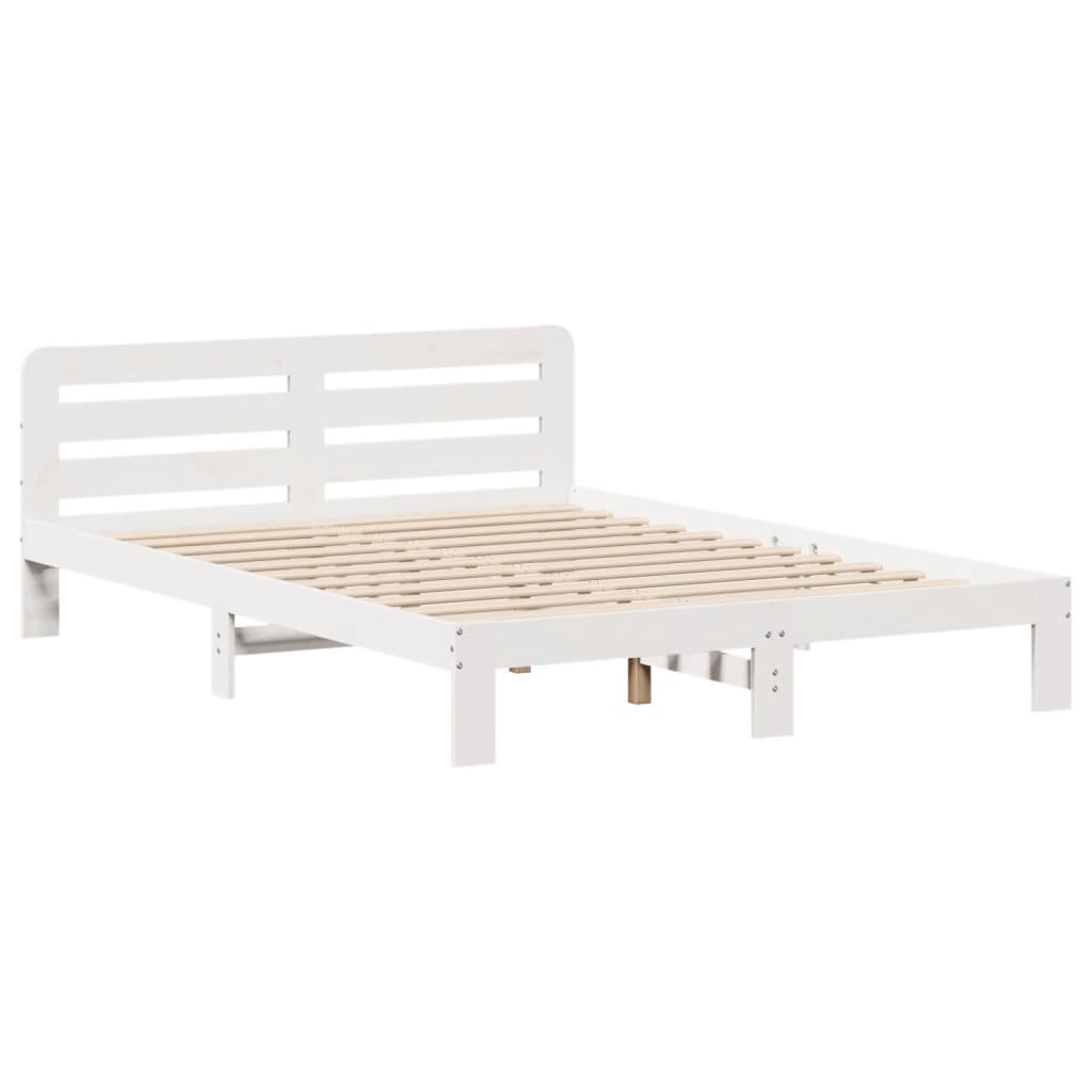 sengeramme uden madras 160x200 cm massivt fyrretræ hvid